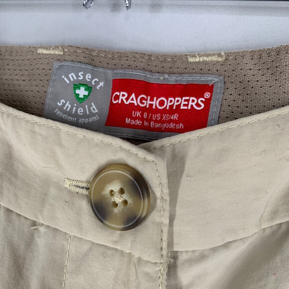 Craghoppers Pants Womens US 4R / XS Brown Stretch Zip Pockets Outdoors Hike - Picture 4 of 10